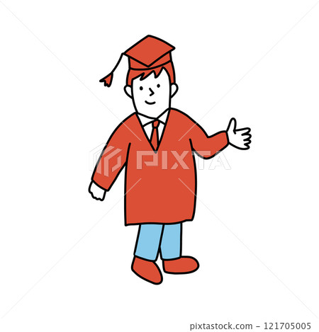 Illustration of a graduate wearing a cap and academic gown Illustration of a graduate wearing a cap and academic gown 121705005