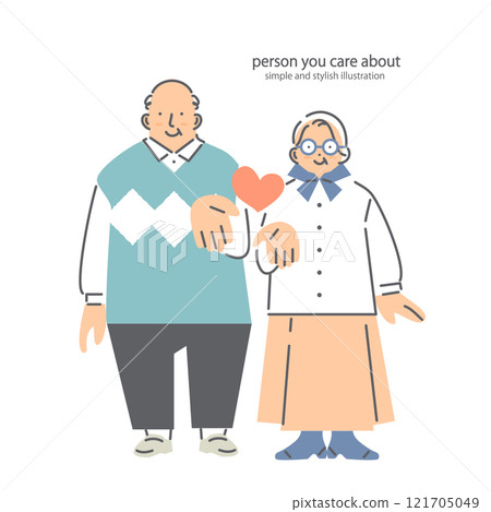 A stylish and simple illustration of a happy couple A stylish and simple illustration of a happy couple 121705049