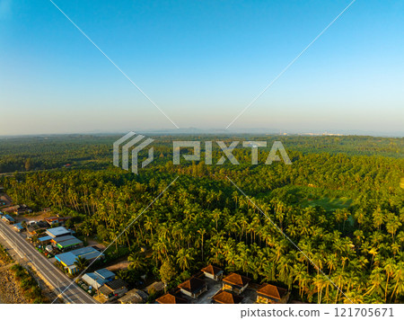 Aerial view beautiful sky over land wide angle view Aerial view beautiful sky over land wide angle view 121705671