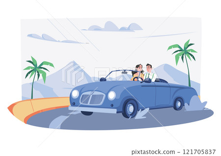 Couple In Love Illustration concept. A flat illustration isolated on white background 121705837