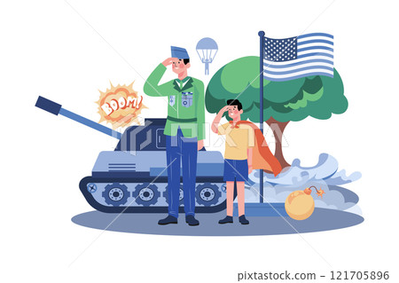 The Boy Salutes The Soldiers Who Died In The War The Boy Salutes The Soldiers Who Died In The War 121705896