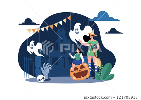 Kids In Creepy Halloween Costumes And Makeup 121705915