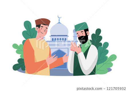 Muslim Man Confessing His Sins During Ramadan 121705932