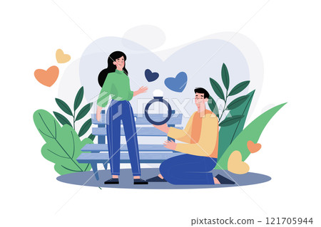 Man Presented An Engagement Ring For His Girlfriend. Man Presented An Engagement Ring For His Girlfriend. 121705944