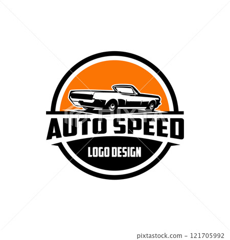 auto speed Mustang convertible. car logo vector design. isolated white background view from behind. best for logo, badge, emblem, icon, sticker design. available in eps 10 auto speed Mustang convertible. car logo vector design. isolated white background view from behind. best for logo, badge, emblem, icon, sticker design. available in eps 10 121705992