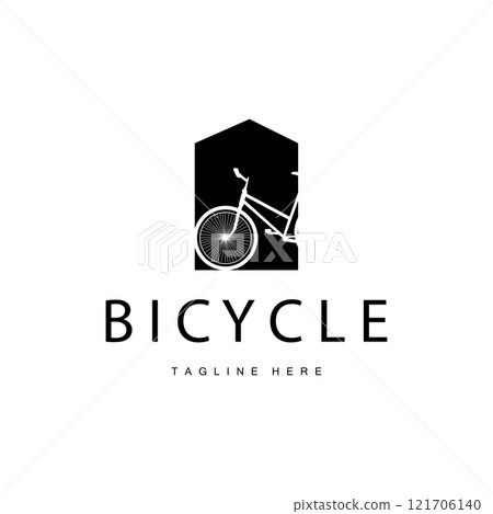 simple silhouette design logo vehicle bicycle transportation sport bike illustration templet symbol 121706140