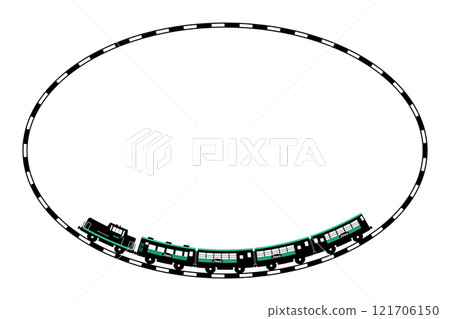 以黑色為基調的設計，橢圓形軌道框架和玩具般的釧路濕地小火車。 121706150