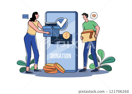 Volunteer Group Donates For Charity Via Smartphone 121706268