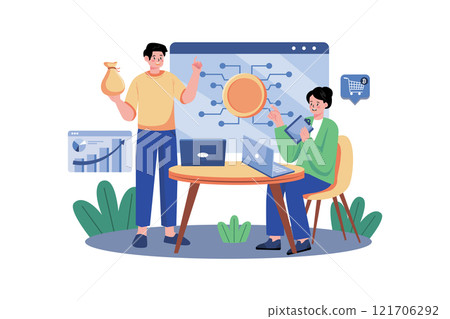 How To Buy Bitcoin Illustration concept on white background 121706292