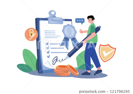 Smart Contract Illustration concept on white background 121706295