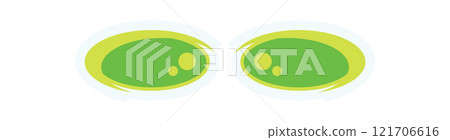 Y2K abstract eyes sticker. Playful eye symbol with a cool retro shape. Psychedelic element of modern design, trendy graphic, perfect for decoration and streetwear collection. 121706616