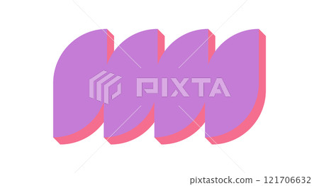 Bold Brutalist Abstract Shape Sticker. Modern geometric figure with shadows. An abstract element of brutalism, flat form with strong lines, ideal for contemporary projects and graphic applications. 121706632