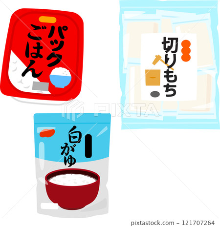 Instant rice, instant porridge, rice cakes 121707264