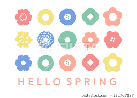 Spring flower illustration set Spring flower illustration set 121707887