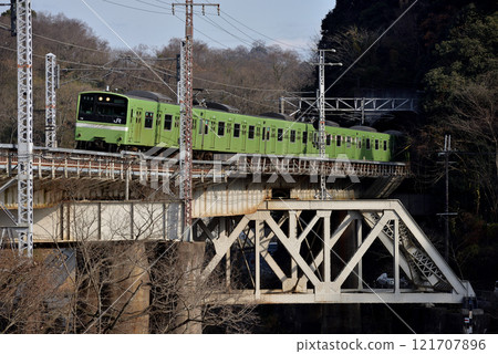 穿越大和大和川大橋的201系普通列車 121707896