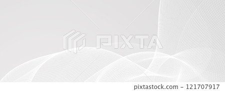 Abstract grey wavy line background. Silver flowing wave pattern. Technology curved undulated stripe wallpaper. Gray tech backdrop concept for poster, banner, cover, flyer, booklet. Vector illustration Abstract grey wavy line background. Silver flowing wave pattern. Technology curved undulated stripe wallpaper. Gray tech backdrop concept for poster, banner, cover, flyer, booklet. Vector illustration 121707917
