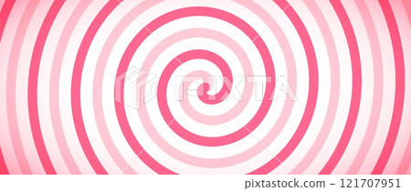 Candy color spiral background. Pink rotating swirl pattern wallpaper. Cute spinning line vortex for template, banner, poster, flyer. Sweet cartoon twist or whirlpool. Vector ice cream backdrop Candy color spiral background. Pink rotating swirl pattern wallpaper. Cute spinning line vortex for template, banner, poster, flyer. Sweet cartoon twist or whirlpool. Vector ice cream backdrop 121707951