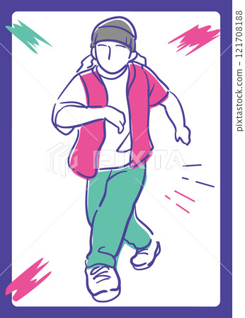 People dancing hip hop. Vector illustration. 121708188