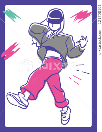 跳嘻哈舞的人。向量插圖材料。 跳嘻哈舞的人。向量插圖材料。 121708191