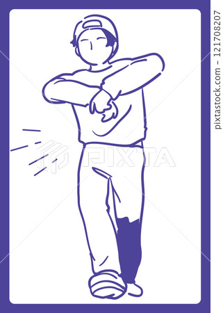 跳嘻哈舞的人。向量插圖材料。 跳嘻哈舞的人。向量插圖材料。 121708207