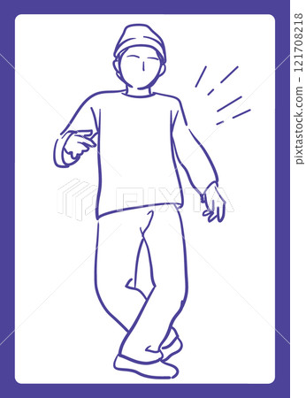 跳嘻哈舞的人。向量插圖材料。 121708218