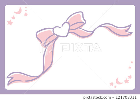 Yumekawa，少女絲帶框架設計材料。向量插圖材料。 121708311