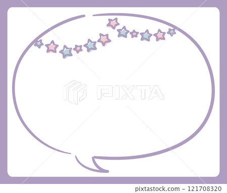 Yumekawa，少女柔和色調語音氣泡/框架材質。向量插圖材料。 121708320