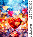 Sparkling heart pattern background Valentine's Day 121708390