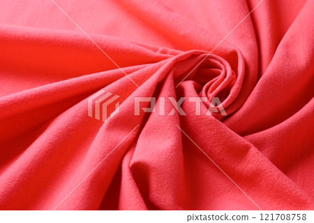 red color of fabric textile texture, abstract image for fashion cloth design background 121708758
