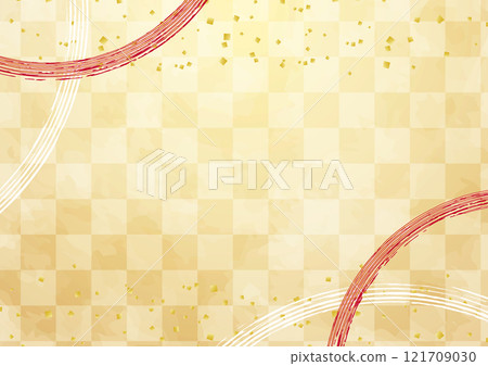 日式毛筆書寫在日本紙日本圖案方格圖案背景 3 121709030