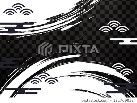 Japanese style brush-written Japanese pattern Japanese paper checkered pattern background 5 Japanese style brush-written Japanese pattern Japanese paper checkered pattern background 5 121709032