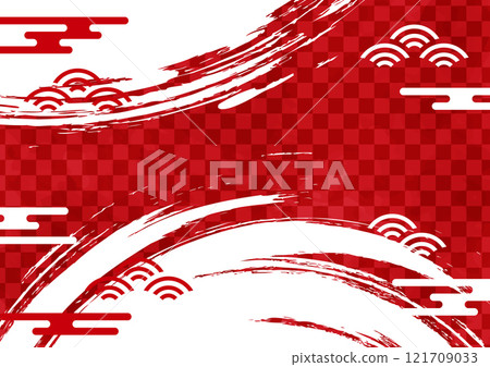 Japanese style brush-written Japanese pattern Japanese paper checkered pattern background 3 Japanese style brush-written Japanese pattern Japanese paper checkered pattern background 3 121709033