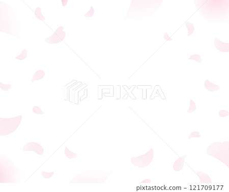 Cherry blossom petals falling. Simple cherry blossom frame background material. 121709177