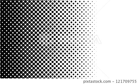 Monotone halftone (dot gradation) background illustration 121709755