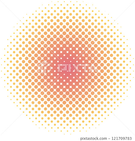 Circular warm color gradient halftone (dot gradient) 121709783