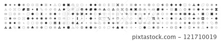 Brutalism vector shapes. Postmodern geometric abstract shapes, Retro design symbols in Y2K., trendy retro design symbols in Y2K style. Geometric shapes set. 121710019