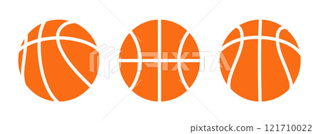 Glyph basketball ball icons. Set of basketball balls symbols. 121710022