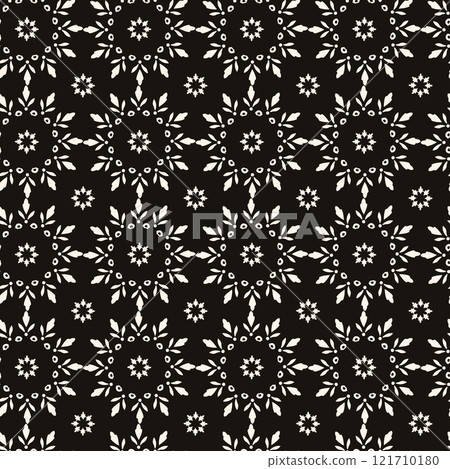 Vector ornamental seamless pattern, abstract monochrome linear texture, geometric figures, Elegant design for prints, decor, fabric, cloth. Vector ornamental seamless pattern, abstract monochrome linear texture, geometric figures, Elegant design for prints, decor, fabric, cloth. 121710180