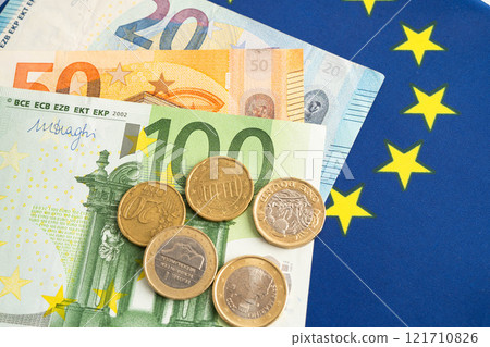 Euro banknote cash money, finance economic banking business exchange market. Euro banknote cash money, finance economic banking business exchange market. 121710826