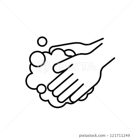 Prevention hand washing icon 121711249