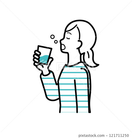 女性漱口的預防插圖 121711250