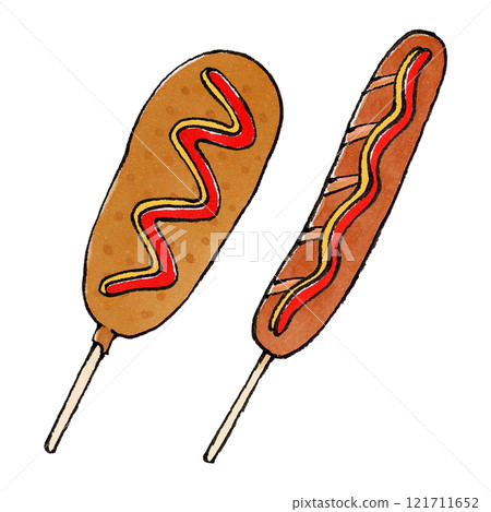 Corn dog and frankfurter 121711652