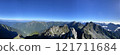 從北穗高岳眺望北阿爾卑斯山、衝列山、矢裡岳的壯麗景色 121711684