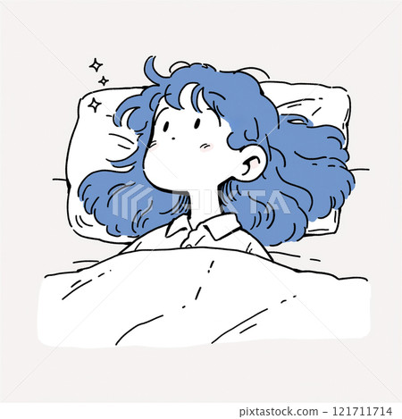 Sleeping woman simple illustration Sleeping woman simple illustration 121711714