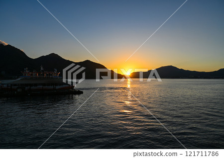 Sunset from Itsukushima in Hiroshima Prefecture 121711786