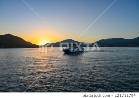 Sunset from Itsukushima in Hiroshima Prefecture 121711794
