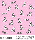 Simple white snake character wriggling square pattern 2 121711797