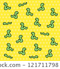 Simple green snake character wriggling square pattern #1 121711798