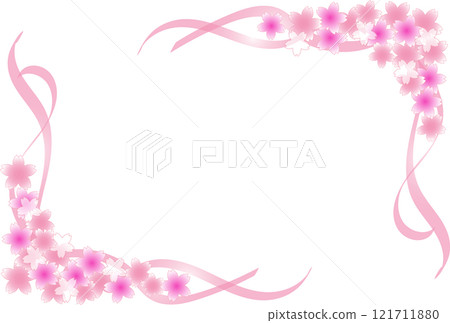水彩風格櫻花裝飾框圖 121711880