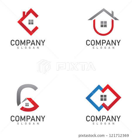 c letter real estate logo design template home vector 121712369